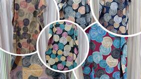 Pashminas cálidas, con espirales sobre fondo liso | 300111 | Ropa y complementos para todas, tallas grandes, moda casual, elegante y cómoda.