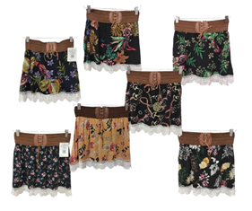 Falda corta con pantalon de forro y con cinturon | 25-13-001-6-790 | Ropa y complementos para todas, tallas grandes, moda casual, elegante y cómoda.