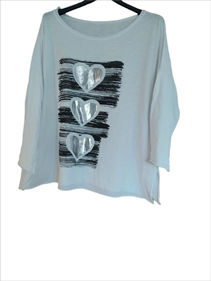 Camiseta de manga larga "Trio de corazones" | 552574 | Ropa y complementos para todas, tallas grandes, moda casual, elegante y cómoda.