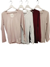 Camiseta manga larga cuello pico | 45-2-055-43-1490 | Ropa y complementos para todas, tallas grandes, moda casual, elegante y cómoda.