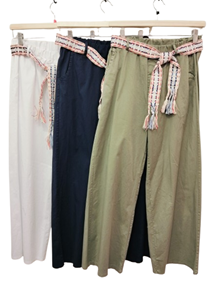 Pantalones elasticos con cinturon de tela | 85-7-038-43-2590 | Ropa y complementos para todas, tallas grandes, moda casual, elegante y cómoda.
