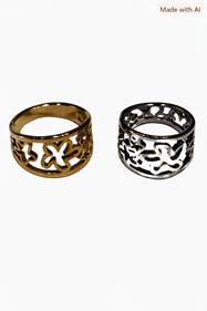 Anillo de Acero Margaritas | 15-33A-003-2-590 | Ropa y complementos para todas, tallas grandes, moda casual, elegante y cómoda.