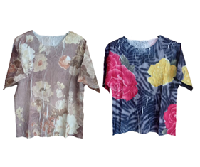 Blusa Arrugada de flores | 00-3-012-10-1290 | Ropa y complementos para todas, tallas grandes, moda casual, elegante y cómoda.