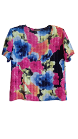 Blusa Flores pintadas | 00-3-010-10-1290 | Ropa y complementos para todas, tallas grandes, moda casual, elegante y cómoda.