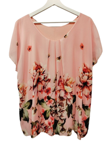 Blusón de manga corta "Flora" | 642150 | Ropa y complementos para todas, tallas grandes, moda casual, elegante y cómoda.