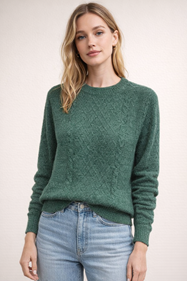 Jersey de punto trenzado para mujer | 45-6-092-89-1433 | Ropa y complementos para todas, tallas grandes, moda casual, elegante y cómoda.