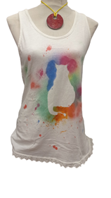 Camiseta Happy "Gato" | 009053 | Ropa y complementos para todas, tallas grandes, moda casual, elegante y cómoda.