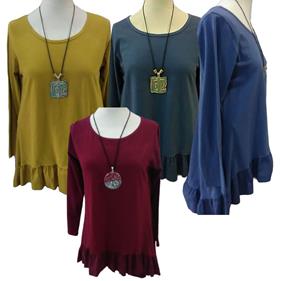 Blusón camiseta algodón manga larga "Volares" | 602228 | Ropa y complementos para todas, tallas grandes, moda casual, elegante y cómoda.