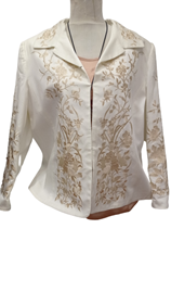 Chaqueta mujer Americana blanca Bordados "oro" | 005096 | Ropa y complementos para todas, tallas grandes, moda casual, elegante y cómoda.