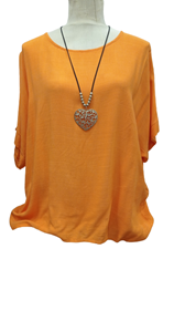 Blusa Cuello redondo calabaza | 602568 | Ropa y complementos para todas, tallas grandes, moda casual, elegante y cómoda.