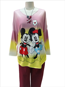 Camiseta manga larga "Mickey y Minnie  paseando" | 582531 | Ropa y complementos para todas, tallas grandes, moda casual, elegante y cómoda.