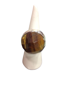 Anillo de Plata con Piedra Natural Ojo de Tigre | 00-33P-001-10-4090 | Ropa y complementos para todas, tallas grandes, moda casual, elegante y cómoda.