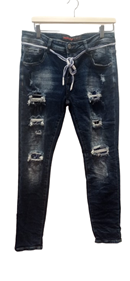 Pantalon Vaquero con rotos y Cinto | 74-7-018-27-2290 | Ropa y complementos para todas, tallas grandes, moda casual, elegante y cómoda.