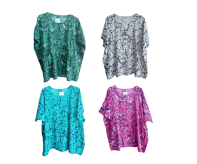 Blusón amplio manga corta estampado ADN | 60-3-007-9-1790 | Ropa y complementos para todas, tallas grandes, moda casual, elegante y cómoda.