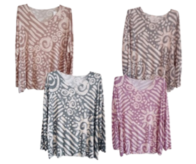 Jersey acamisetado a rayas con sol | 68-6-004-1-1990 | Ropa y complementos para todas, tallas grandes, moda casual, elegante y cómoda.