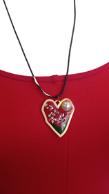 Collar "Corazon de esmalte" | 058355 | Ropa y complementos para todas, tallas grandes, moda casual, elegante y cómoda.