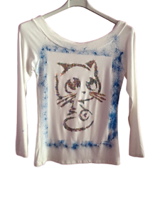 Camiseta "lindo gatito" | 409011 | Ropa y complementos para todas, tallas grandes, moda casual, elegante y cómoda.