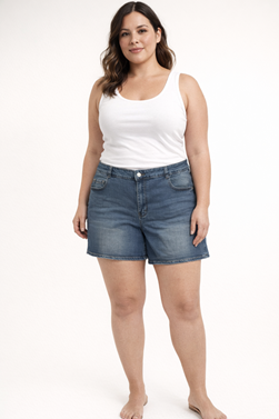 Short vaquero tradicional | 72-11-011-83-2190 | Ropa y complementos para todas, tallas grandes, moda casual, elegante y cómoda.