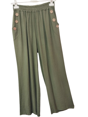 Pantalones de verano con botones decorando los bolsillos | 63-7-017-82-1990 | Ropa y complementos para todas, tallas grandes, moda casual, elegante y cómoda.